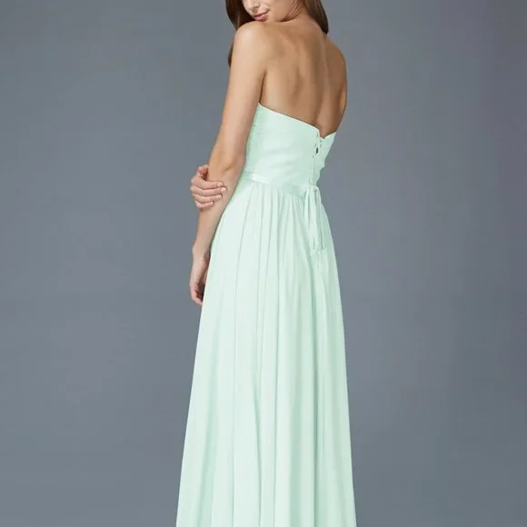 NEW MINT EVENING LONG MAXI - Strapless Sweetheart A-Line Prom Dress Gl2069 - Picture 2 of 7